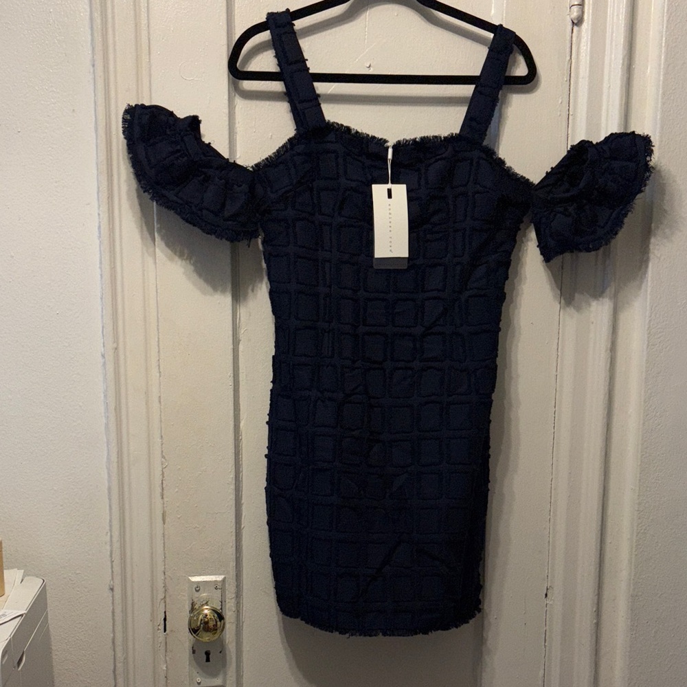 Endless Rose Navy Textured Mini Dress
